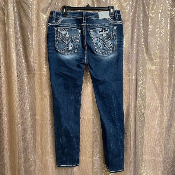 Miss Me Rhinestone Western Curvy Skinny Jeans Size 12/30